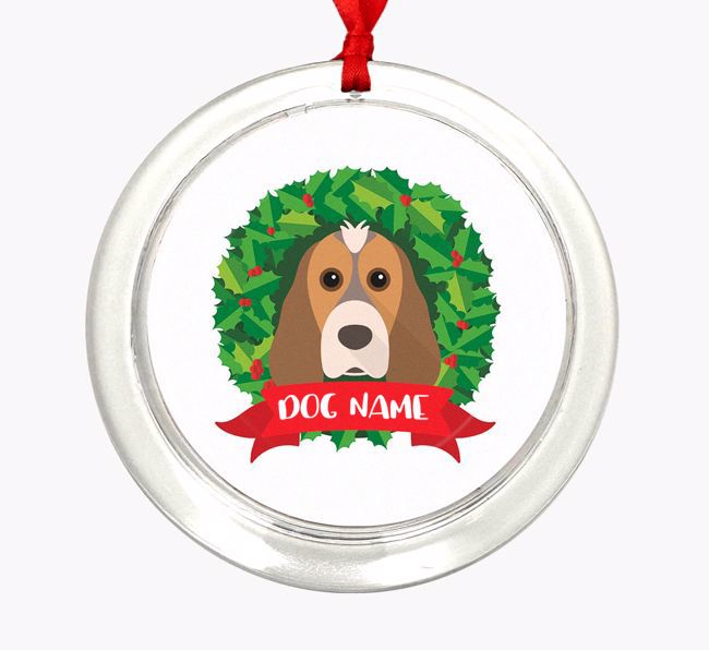 'Wreath' - Personalized {breedFullName} Christmas Decoration